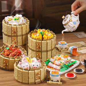 <span class=keywords><strong>LOZ</strong></span> Mini bloque DIY construcción ladrillo comida china modelo juguete té de la mañana chino bloque de conexión niño regalo montaje hogar ornamento - Product Image 2
