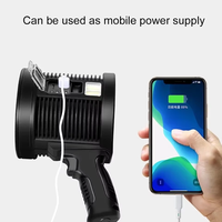 Lampe de recherche LED P50 rechargeable solaire avec batterie externe, sortie USB, lumière latérale COB, trois filtres de couleur, torche Type C pour le camping en extérieur