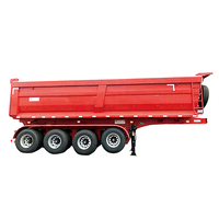 Semi-remorque à benne basculante arrière 3/4 essieux 70 tonnes, benne basculante en forme de U à usage intensif, camion à benne basculante, camion à benne basculante à vendre