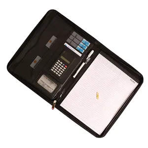 Custom A4 Dagelijkse Agenda Planner Journal Dagboek Business Ritssluiting Pocket Notebook Met Rekenmachine