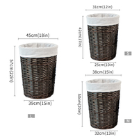 JY Sac Amovible Vêtements Pliable Organiser Jouets Grande Capacité Osier Tissé Saule Paniers à Linge Multi-usages avec Poignée