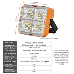 Lámpara Solar Portátil Recargable por USB, 4000mAh, Luz de Trabajo LED, Magnética, de Mano, para Camping, Emergencias, Banco de Energí<span class=keywords><strong>a</strong></span>, Exterior, IP42 - Product Image 4