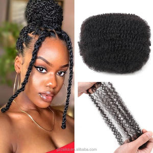 Haute qualité 100% cheveux crus brésiliens crépus en vrac cheveux afro naturels pour serrures <span class=keywords><strong>ou</strong></span> torsions 8-18 "longueur 50g noir naturel meilleur prix - Product Image 1