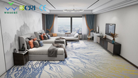 Tapis mural de prière moderne abstrait de haute qualité en laine et nylon Axminster, ignifuge et sur mesure, pour hôtels et salons