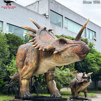 Modèle de dinosaure grandeur nature pour parc d'aventure, modèle animatronique de Styracosaurus, dinosaure robotisé à vendre