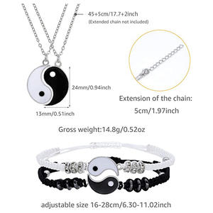 Set di corde intrecciate a mano collana braccialetto coppia Tai otto trigua in lega esplosiva - Product Image 2