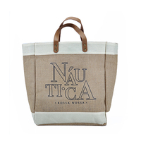 Logo personnalisé Eco Friendly fermeture éclair dames femmes Shopping toile de jute toile de jute sac fourre-tout en jute avec poignée poche en toile