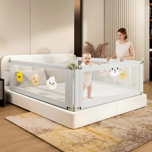 <span class=keywords><strong>Sponda</strong></span> Letto Pieghevole Anti-Collisione in Schiuma per Bambini, Protezione Regolabile in Altezza, <span class=keywords><strong>Sponda</strong></span> Laterale Portatile - Product Image 1