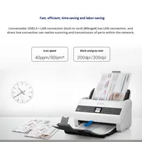 Scanner d'entreprise haute vitesse USB CIS DS-730N avec alimentation continue recto-verso automatique et numérisation à distance pour papier A4