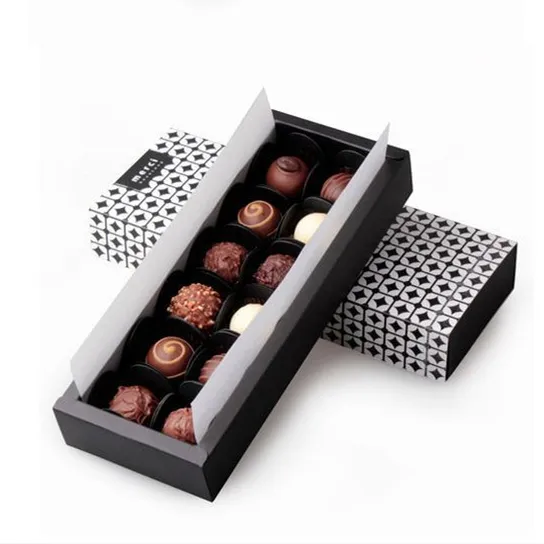 Nuova confezione regalo di cartone di lusso personalizzata in cartone e biscotti al cioccolato