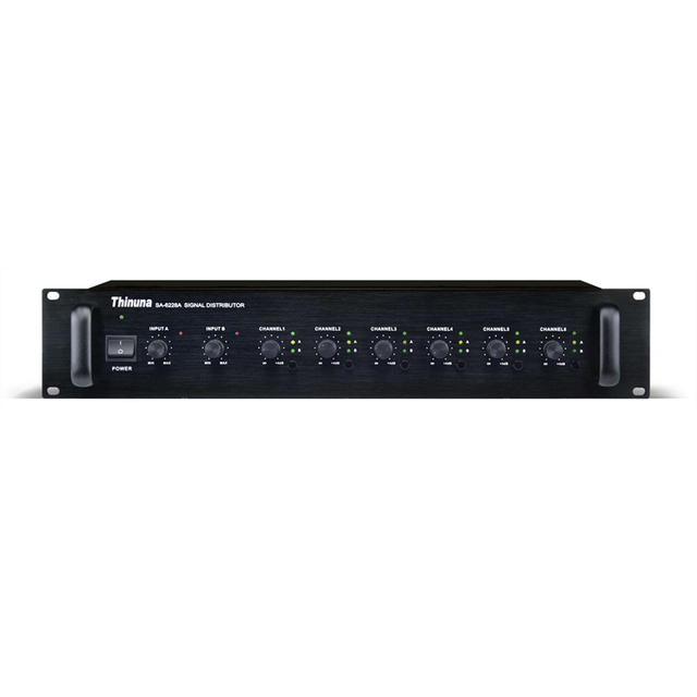 Thinuna SA-6228A Professional Equipment 6 Roads Stereo Speaker Sound System Transmitter Device Audio Signal Distributor Splitter