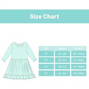Vestido Casual Personalizado para Niñas, Manga Larga, Cintura Elástica, Corte en A, Viscosa de Bambú, Transpirable, para Uso Diario - Product Image 4