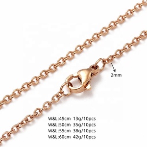 Collar <span class=keywords><strong>de</strong></span> Cadena <span class=keywords><strong>de</strong></span> Acero Inoxidable Joyería <span class=keywords><strong>de</strong></span> <span class=keywords><strong>Alta</strong></span> <span class=keywords><strong>Calidad</strong></span> Chapado en Oro <span class=keywords><strong>de</strong></span> 18K con PVD Resistente al Agua y Sin Deslustre Collar <span class=keywords><strong>de</strong></span> Cadena Sencilla - Product Image 3