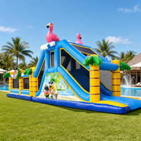 Parcours d'obstacles gonflable commercial des Caraïbes pour adultes et enfants, idéal pour la location d'événements sportifs en plein air