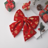 Grand nœud flocon de neige de Noël de haute qualité avec estampage à chaud, ornement suspendu pour sapin de Noël et vitrine de centre commercial, décoration de fêtes