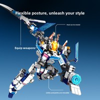 Robot Transformer Robuste 202245 en Plastique ABS, Jouet de Construction à Assembler, Blocs de Construction pour Garçons, Cadeau
