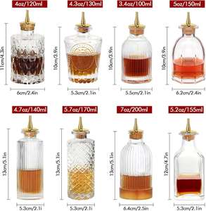 <b>Bitters</b> Bottle for Cocktail Set Glass Bottle Vantage Decorative Bottles Perfect for Bartender Home Bar Cocktail - Product Image 2