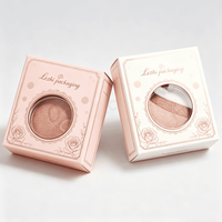 Boîte d'emballage personnalisée pour fards à paupières, en carton blanc pliable avec fenêtre, revêtement UV, personnalisable
