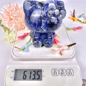 Fabbrica professionale lucidato di alta qualità Sodalite <span class=keywords><strong>HelloKitty</strong></span> intagliato per i regali e la decorazione della casa - Product Image 6