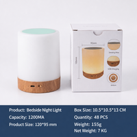 Luz Nocturna RGB con Control Remoto y Diseño de Madera, Táctil, para Dormitorio, Luz Ambiental, Protectora de la Vista, Compañera de Sueño