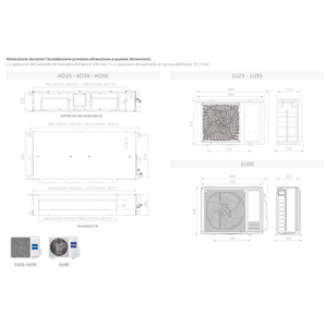 9000 BTU R32เครื่องปรับอากาศแบบมีท่ออ่อนที่ความชุกต่ำ ++ ทำจากรุ่น Haier-canalizzato-AD25S2SS1FA(H) Haier 9000 BTU INV - Product Image 3
