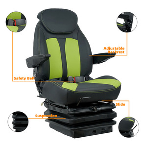 Adjustable PVC Mechanical <b>Suspension</b> <b>Truck</b> Driver Seat with Armrest Headrest New Condition Material Handling Equipment Parts - Product Image 2