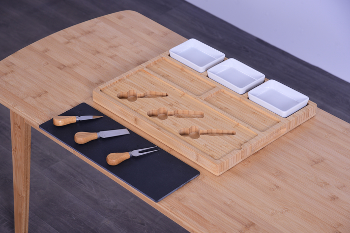 Большая тарелка для мяса и сыра, сервировочный поднос для колбасных изделий, набор маскарадных досок для сыра с керамическими чашами