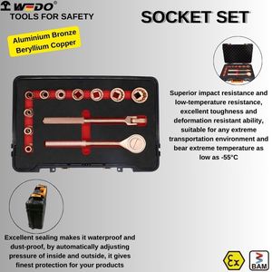 Wedo ATEX <span class=keywords><strong>UKAS</strong></span> GS FM ISO9001 giấy chứng nhận chết giả mạo không phát ra tia lửa không từ tính 1/2 'Dr ổ cắm Set-13pcs - Product Image 4