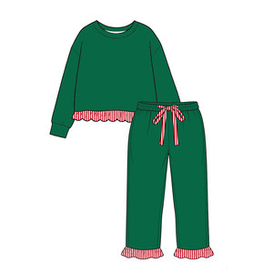 Conjunto de Pantalones y Top con Volantes para Bebés Niñas, Personalizado con Estampado, en Spandex/Algodón Orgánico/Seda de Leche, Ropa Suave y Moderna para Fiestas - Product Image 4