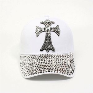 Casquette de baseball ajustable en gros, style mode, avec strass effet diamant et protection solaire, modèle trucker à croix, pour le sport, le denim et le style cowboy - Product Image 3