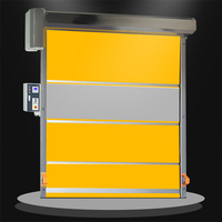 Porte à enroulement rapide automatique en PVC, design moderne, surface finie, fenêtre en tissu transparent