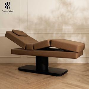 Wholesale Low Price New Beauty Salon Electric Facial Massage Luxury <b>Adjustable</b> Height Electric Brown Massage Facial Bed - Product Image 1