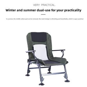 Silla de Pesca Ajustable para Todo Terreno, Respaldo de 3 Posiciones, Silla Plegable Portátil para Exteriores y Camping con Patas Telescópicas - Product Image 5