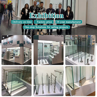 Système de balustrade en verre LED extérieur certifié CE, rampe d'escalier en verre, balustrade de balcon en verre pour projets hôteliers, villas et bord de mer