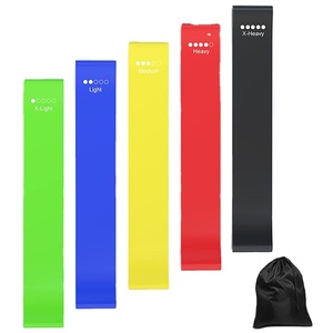 Juego de 5 <span class=keywords><strong>bandas</strong></span> elásticas de resistencia de bucle de TPE, gimnasio en casa, ejercicio de entrenamiento largo <span class=keywords><strong>con</strong></span> bolsa de transporte gratis, 5 niveles diferentes - Product Image 1