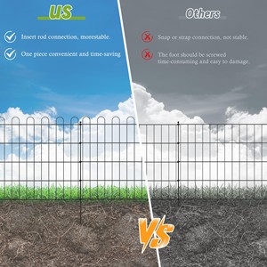 Valla Metálica Negra para Jardín, Barrera para Perros Fácil de Montar con Alambre de Hierro Recubierto, Rejilla de Bajo Mantenimiento para Patios - Product Image 6