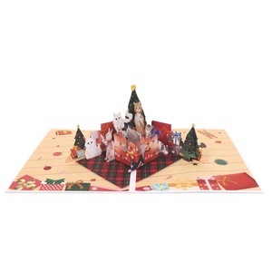 Carta regalo di <span class=keywords><strong>auguri</strong></span> di <span class=keywords><strong>natale</strong></span> pop up con musica 3D pop up con stampa personalizzata - Product Image 2