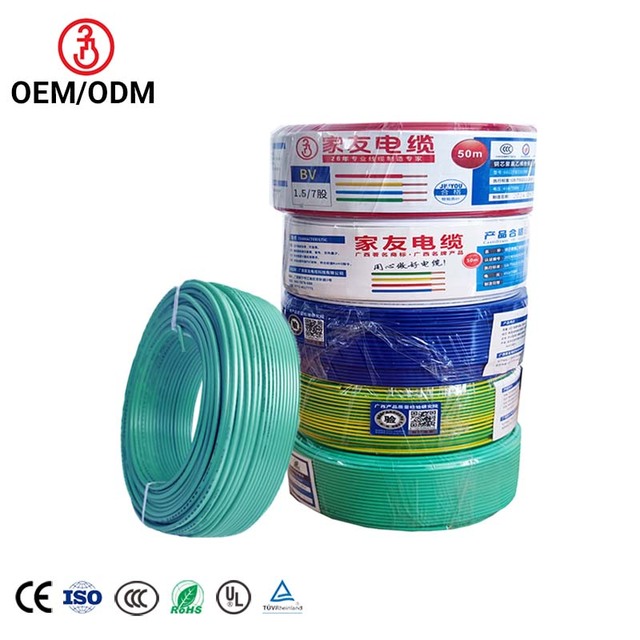 Jiayou Cable Brand 1mm 1.5mm 2.5mm Solid Energy Copper Conductor PVC Insulated Electrical Cable Wire for House Wiring