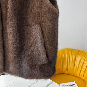 Chaleco de piel de visón de lujo al por mayor, Chaleco corto de invierno para mujer, chaleco informal de estilo barato al por mayor - Product Image 6