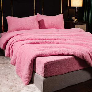 Factory Supply Customized Warm Thick Luxury <strong>Teddy</strong> <strong>Fleece</strong> Bedding Set for Cold Winner - Product Image 6