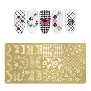 ใหม่แผ่นปั๊มเล็บฝรั่งเศสขนาด6*12ซม. เครื่องมือทำเล็บดอกไม้ศิลปะแบบแปลกๆแผ่นเหล็กแม่แบบเล็บ - Product Image 2