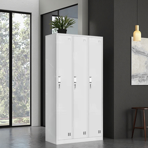 Customized Steel 3-Door Key <b>Lock</b> Wardrobe <b>Locker</b> with Modern Office Storage for Clothes - Product Image 1