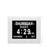 Pros Desktop Dinding 8 Inci Jam Alarm Digital Jam Dementia HD Penuh Kalender Hari Tanggal Jam Elektronik Waktu Digital
