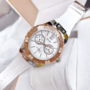 <span class=keywords><strong>Reloj</strong></span> Cronógrafo <span class=keywords><strong>Guess</strong></span> W1053L1 <span class=keywords><strong>Nuevo</strong></span> para Mujer, Correa de Silicona de 20 mm, Caja de Acero Inoxidable, Resistente al Agua 50 m, Movimiento de Cuarzo - Product Image 3