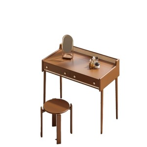 Mesa de Maquillaje Minimalista de Ratán Guji Roja con 2 Cajones, Tocador con Almacenamiento, Mueble para Dormitorio - Product Image 5