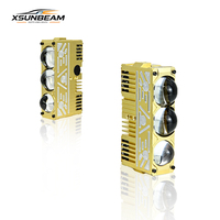 Projecteur LED de travail et de conduite à double faisceau, 3 lentilles, doré, grille CNC, 100W, tricolore 6500K, étanche, pour voiture tout-terrain, SUV, 4x4