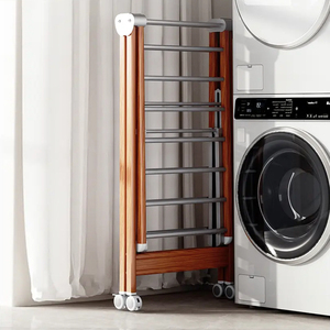 Organisateur de vêtements <span class=keywords><strong>en</strong></span> aluminium unique support maison mur voyage literie chaussures sacs tissu nettoyage outil stockage corde à <span class=keywords><strong>linge</strong></span> <span class=keywords><strong>en</strong></span> <span class=keywords><strong>bois</strong></span> - Product Image 4