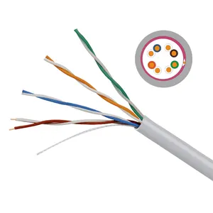 Cat5e สีเทา24AWG สาย Lan 4คู่สาย UTP สายเคเบิลเครือข่ายที่ไม่มีการป้องกันสำหรับเกมคอนโซล,พีซี,เราเตอร์,โมเด็ม,สวิตช์,ทีวี