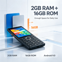 Smartphone Android 9 à clavier économique 2026, MTK6762 8 cœurs, 2 Go + 16 Go, écran 2,8 pouces, fonction tactile, prise en charge du clavier complet personnalisé
