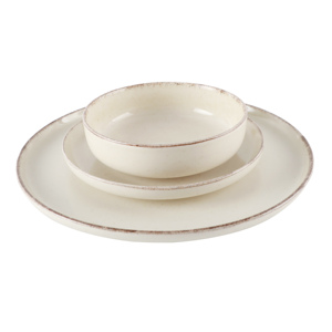 Vente en gros d'assiettes en céramique <span class=keywords><strong>vaisselle</strong></span> de style cuisine espagnole 16pcs grès <span class=keywords><strong>beige</strong></span> marron bord européen moucheté ensembles de <span class=keywords><strong>vaisselle</strong></span> - Product Image 2